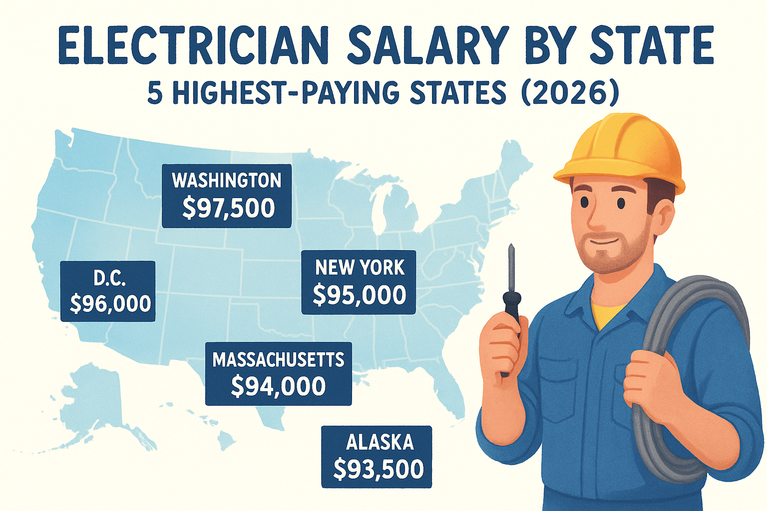 Electrician Salary By State: 5 Highest-Paying States (2026)